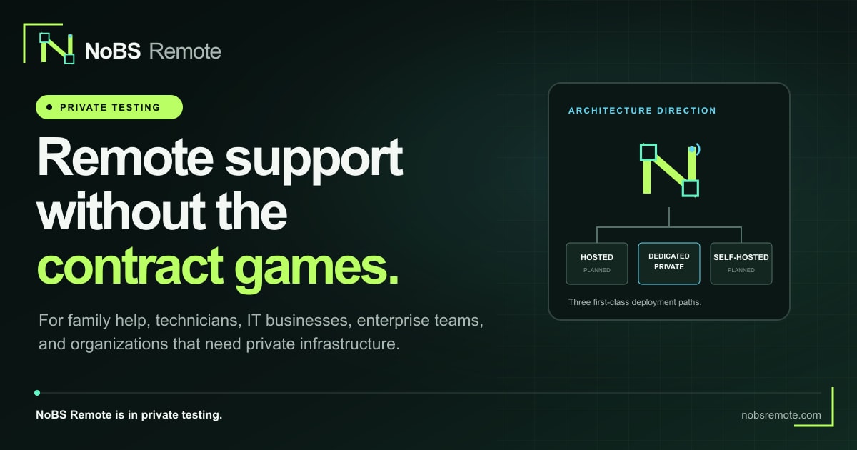 NoBS Remote private testing status artwork